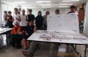 宿泊防災訓練講演会の集合写真